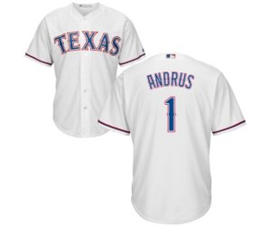 Texas Rangers #1 Elvis Andrus Replica White Home Cool Base Baseball Jersey