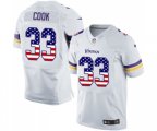 Minnesota Vikings #33 Dalvin Cook Elite White Road USA Flag Fashion Football Jersey