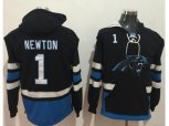 Carolina Panthers #1 Cam Newton Black Blue Name & Number Pullover NFL Hoodie