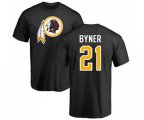 Washington Redskins #21 Earnest Byner Black Name & Number Logo T-Shirt