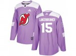 New Jersey Devils #15 Jamie Langenbrunner Purple Authentic Fights Cancer Stitched NHL Jersey