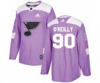 Adidas St. Louis Blues #90 Ryan O'Reilly Authentic Purple Fights Cancer Practice NHL Jersey