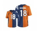 Denver Broncos #18 Peyton Manning Limited Navy Blue White Split Fashion Football Jersey