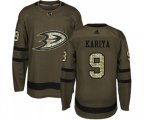 Anaheim Ducks #9 Paul Kariya Authentic Green Salute to Service Hockey Jersey