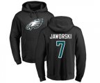 Philadelphia Eagles #7 Ron Jaworski Black Name & Number Logo Pullover Hoodie