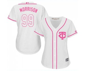 Women\'s Minnesota Twins #99 Logan Morrison Replica White Fashion Cool Base Baseball Jersey