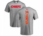 Kansas City Chiefs #34 Darwin Thompson Ash Backer T-Shirt