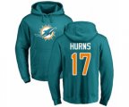 Miami Dolphins #17 Allen Hurns Aqua Green Name & Number Logo Pullover Hoodie
