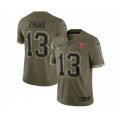 Tampa Bay Buccaneers #13 Mike Evans 2022 Olive Salute To Service Limited Stitched Jersey