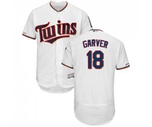 Minnesota Twins #18 Mitch Garver White Home Flex Base Authentic Collection Baseball Jersey