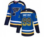 Adidas St. Louis Blues #99 Wayne Gretzky Authentic Blue Drift Fashion NHL Jersey