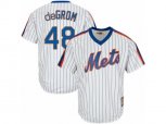 New York Mets #48 Jacob DeGrom Replica White Cooperstown MLB Jersey