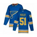 St. Louis Blues #51 Derrick Pouliot Authentic Navy Blue Alternate Hockey Jersey