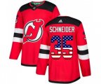 New Jersey Devils #35 Cory Schneider Authentic Red USA Flag Fashion Hockey Jersey