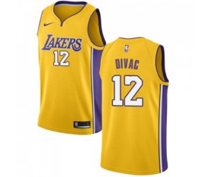 Los Angeles Lakers #12 Vlade Divac Swingman Gold Home NBA Jersey - Icon Edition