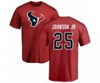 Houston Texans #25 Duke Johnson Jr Red Name & Number Logo T-Shirt