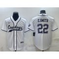 Dallas Cowboys #22 Emmitt Smith White Stitched Cool Base Nike Baseball Jersey