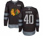 Chicago Blackhawks #40 John Hayden Authentic Black 1917-2017 100th Anniversary NHL Jersey