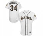 Seattle Mariners #34 Felix Hernandez Authentic White 2016 Memorial Day Fashion Flex Base Baseball Jersey