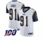 Los Angeles Rams #91 Greg Gaines White Vapor Untouchable Limited Player 100th Season Football Jersey