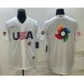 USA Baseball 2023 White World Baseball Big Logo With Classic Replica Stitched Jerseys