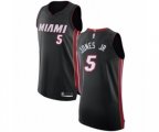 Miami Heat #5 Derrick Jones Jr Authentic Black Basketball Jersey - Icon Edition