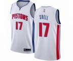 Detroit Pistons #17 Tony Snell Authentic White Basketball Jersey - Association Edition