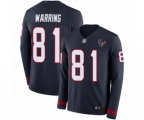 Houston Texans #81 Kahale Warring Limited Navy Blue Therma Long Sleeve Football Jersey