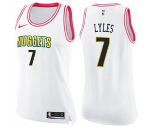 Women\'s Denver Nuggets #7 Trey Lyles Swingman White Pink Fashion Basketball Jersey