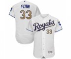Kansas City Royals #33 Brian Flynn White Flexbase Authentic Collection Baseball Jersey