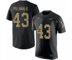 Pittsburgh Steelers #43 Troy Polamalu Black Camo Salute to Service T-Shirt