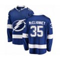 Tampa Bay Lightning #35 Curtis McElhinney Fanatics Branded Blue Home Breakaway Hockey Jersey