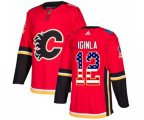Calgary Flames #12 Jarome Iginla Authentic Red USA Flag Fashion Hockey Jersey