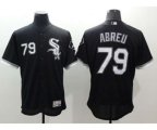 Men Chicago White Sox #79 Jose Abreu Majestic Black Flexbase Authentic Collection Player Jersey