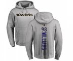 Baltimore Ravens #98 Brandon Williams Ash Backer Pullover Hoodie