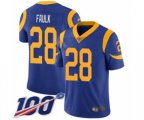 Los Angeles Rams #28 Marshall Faulk Royal Blue Alternate Vapor Untouchable Limited Player 100th Season Football Jersey