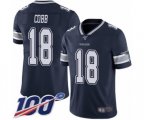 Dallas Cowboys #18 Randall Cobb Navy Blue Team Color Vapor Untouchable Limited Player 100th Season Football Jersey
