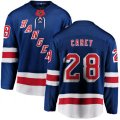 New York Rangers #28 Paul Carey Fanatics Branded Royal Blue Home Breakaway NHL Jersey