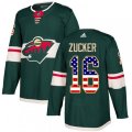 Minnesota Wild #16 Jason Zucker Authentic Green USA Flag Fashion NHL Jersey