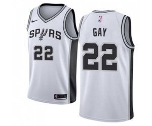 San Antonio Spurs #22 Rudy Gay Swingman White Home Basketball Jersey - Association Edition