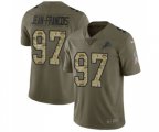 Detroit Lions #97 Ricky Jean Francois Limited Olive Camo Salute to Service Football Jersey