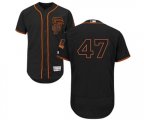 San Francisco Giants #47 Johnny Cueto Black Alternate Flex Base Authentic Collection Baseball Jersey
