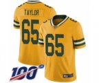 Green Bay Packers #65 Lane Taylor Limited Gold Rush Vapor Untouchable 100th Season Football Jersey