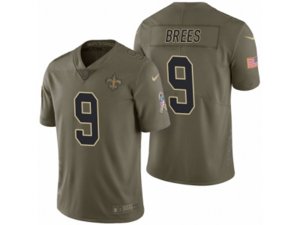 New Orleans Saints #9 Drew Brees Olive 2017 Salute to Service Limited Jerseys