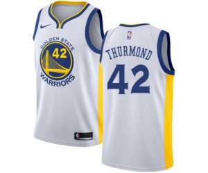 Golden State Warriors #42 Nate Thurmond Authentic White Home Basketball Jersey - Association Edition