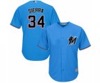 Miami Marlins Magneuris Sierra Replica Blue Alternate 1 Cool Base Baseball Player Jersey