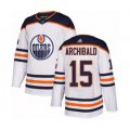 Edmonton Oilers #15 Josh Archibald Authentic White Away Hockey Jersey
