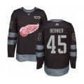 Detroit Red Wings #45 Jonathan Bernier Authentic Black 1917-2017 100th Anniversary NHL Jersey