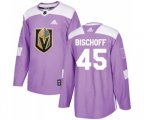 Vegas Golden Knights #45 Jake Bischoff Authentic Purple Fights Cancer Practice NHL Jersey
