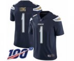 Los Angeles Chargers #1 Ty Long Navy Blue Team Color Vapor Untouchable Limited Player 100th Season Football Jersey